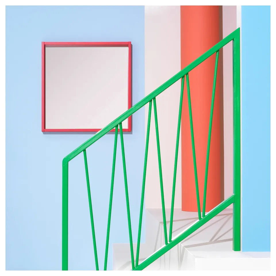 TURBOKASTANJ Mirror, red, 75x75 cm