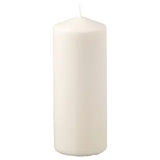FENOMEN unscented pillar candle, natural, 19 cm 70 hr