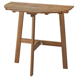 ASKHOLMEN table for wall, outdoor, folding dark brown, 70x44 cm