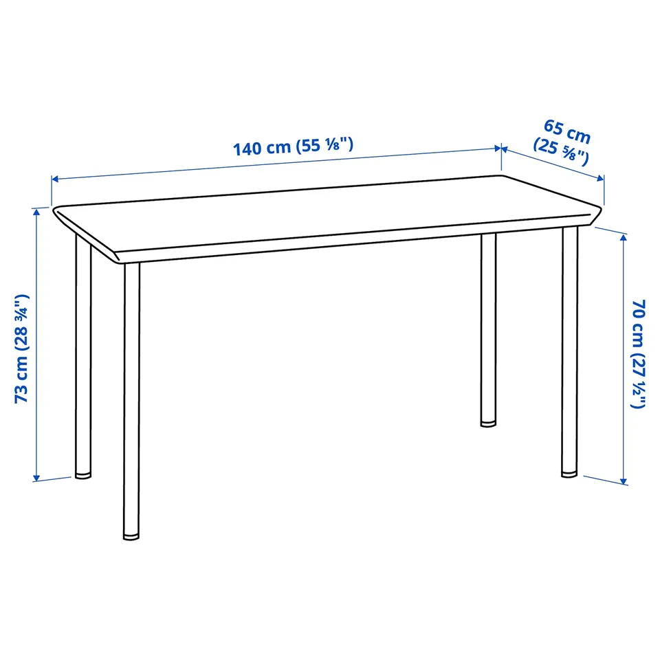 ANFALLARE / ADILS Desk, bamboo/black, 140x65 cm