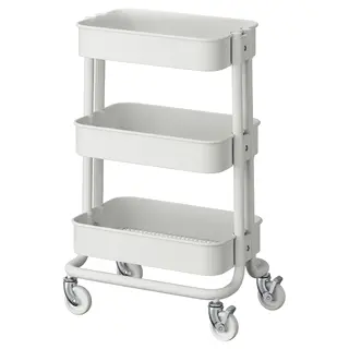 RÅSKOG trolley, white, 28x38x61 cm