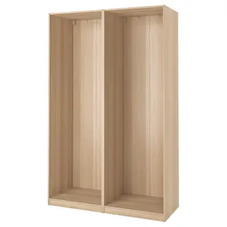 PAX 2 wardrobe frames, white stained oak effect, Width 149.6 x Depth 58.0 x Height 236.4 cm
