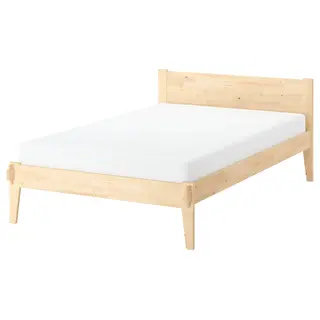 TAXÅSKLINT bed frame, pine, Height 76 x Length 210 x Width 128 cm