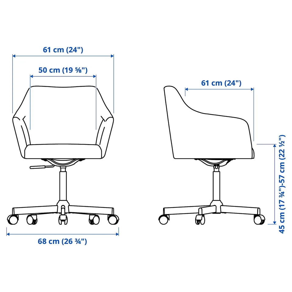 Illustration with measurements for the product: TOSSBERG.