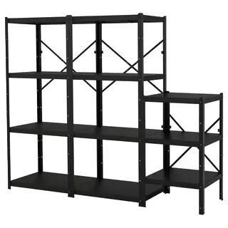 BROR shelving unit, black, 234x55x190 cm