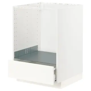 METOD / MAXIMERA base cabinet for oven with drawer, white/Veddinge white, 60x60x80 cm