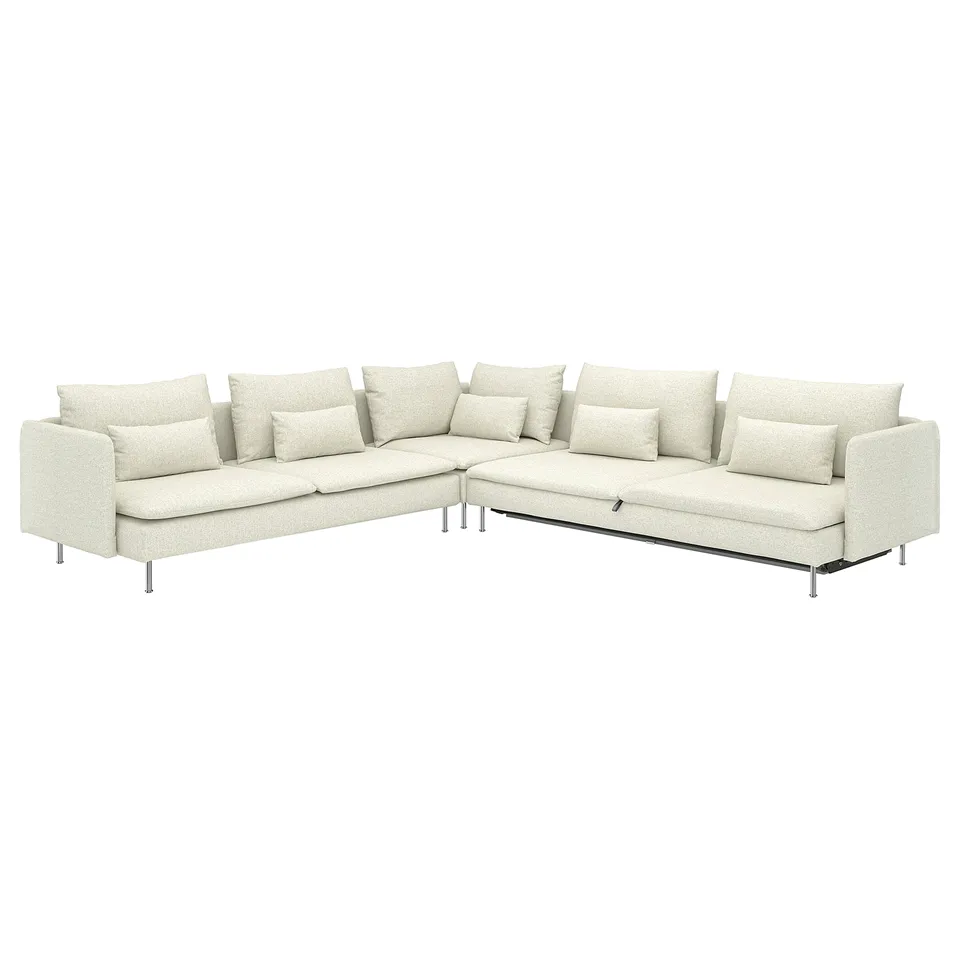 SÖDERHAMN sectional sofa in light beige, modern minimalist design with plush cushions.