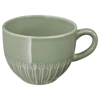 STRIMMIG mug, stoneware pale grey-green, 36 cl