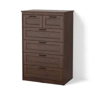 SONGESAND chest of 6 drawers, brown, Width 82 x Depth 50 x Height 126 cm