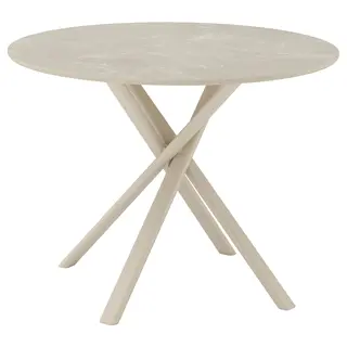 NORRMJÖLE table, beige marble effect/beige, 105 cm