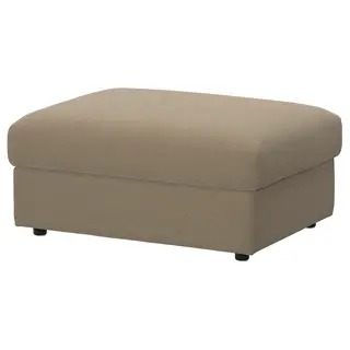 VIMLE cover for footstool with storage, Johanneshov brown-beige