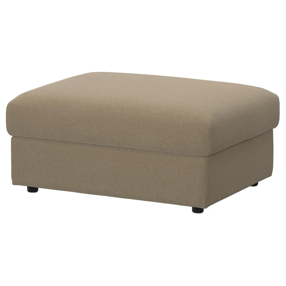 VIMLE Cover for footstool with storage, Johanneshov brown-beige