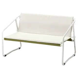 INGMARSÖ 2-seat sofa, in/outdoor, white green/beige, Width 118 x Depth 69 x Height 69 cm