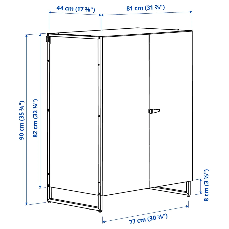 Illustration with measurements for the product: JOSTEIN.