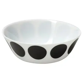 OFTAST bowl, white black/dot pattern, Height 5 cm