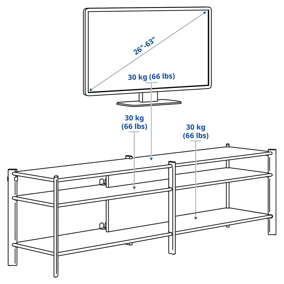 Illustration with measurements for the product: JÄTTESTA.