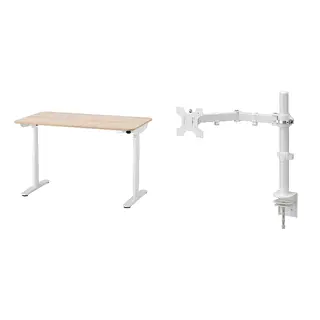 BOLLSIDAN/STUBBERGET set: desk sit/stand + bracket for monitor
