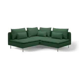 SÖDERHAMN corner sofa, 3-seat, Vissle dark green, Depth 99 cm