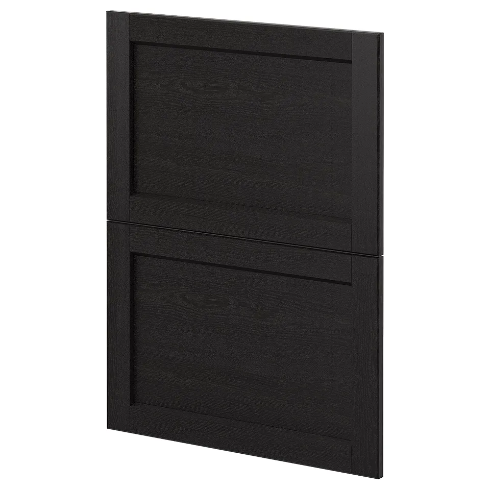 METOD kitchen cabinet - black stained wood, rectangular panels.