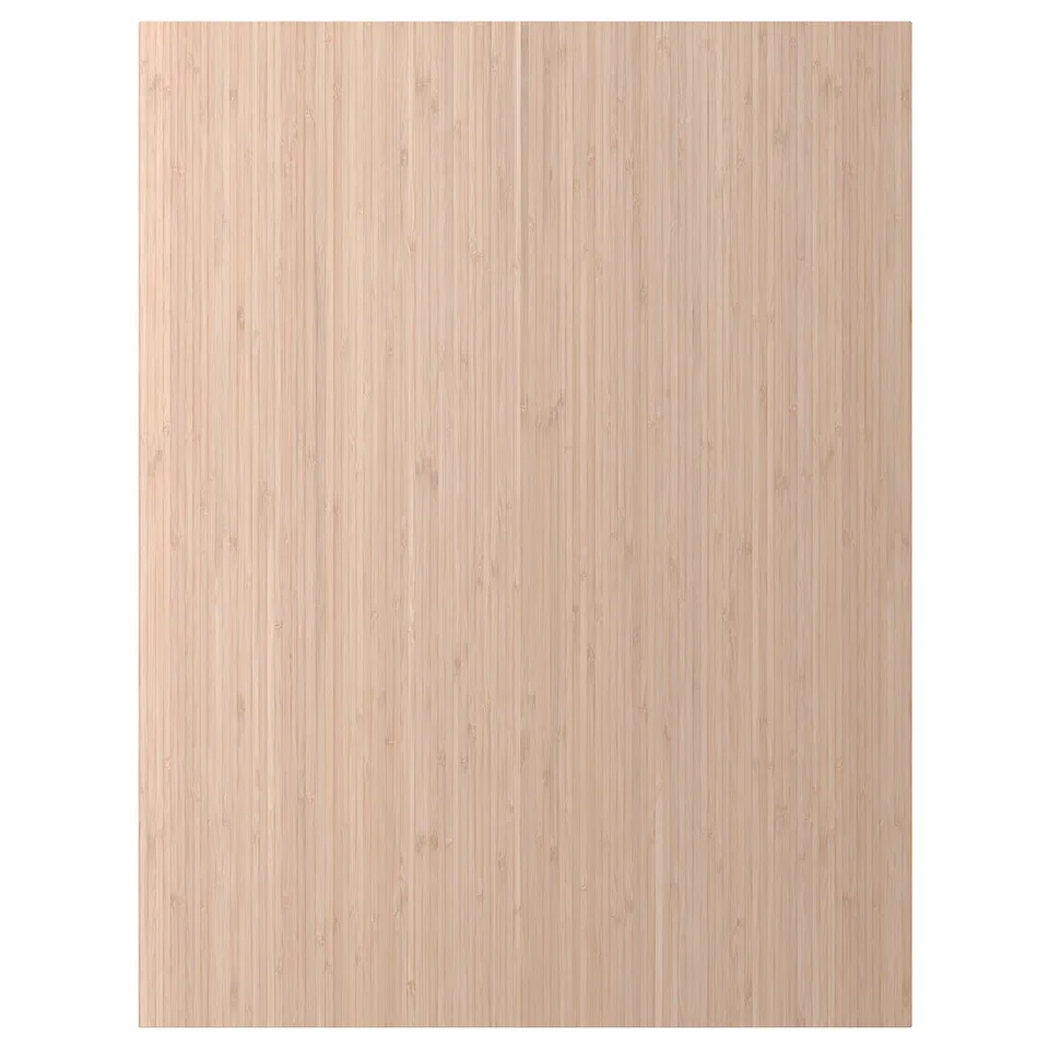 FRÖJERED bamboo kitchen drawer fronts, natural wood grain, light beige colour, rectangular, clean design.