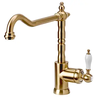 GLITTRAN kitchen mixer tap, brass-colour, Height 28 x Length 25 cm