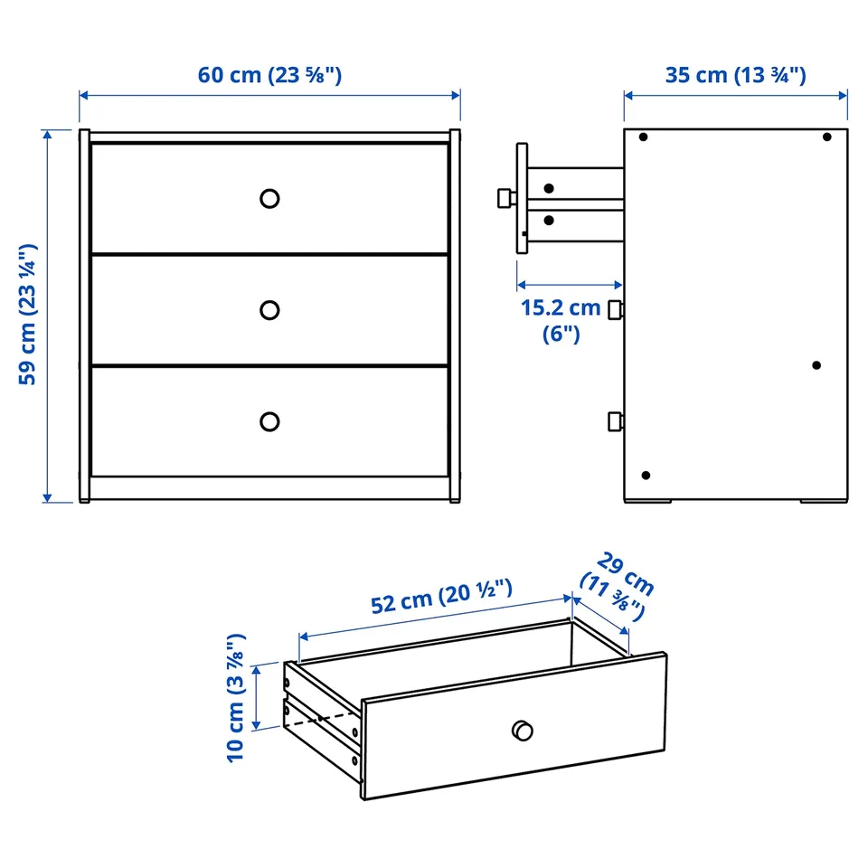part: RAST chest of 3 drawers