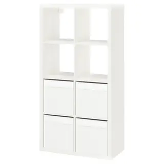 KALLAX shelving unit, white/Dröna white, Width 76.5 x Depth 39.0 x Height 146.5 cm
