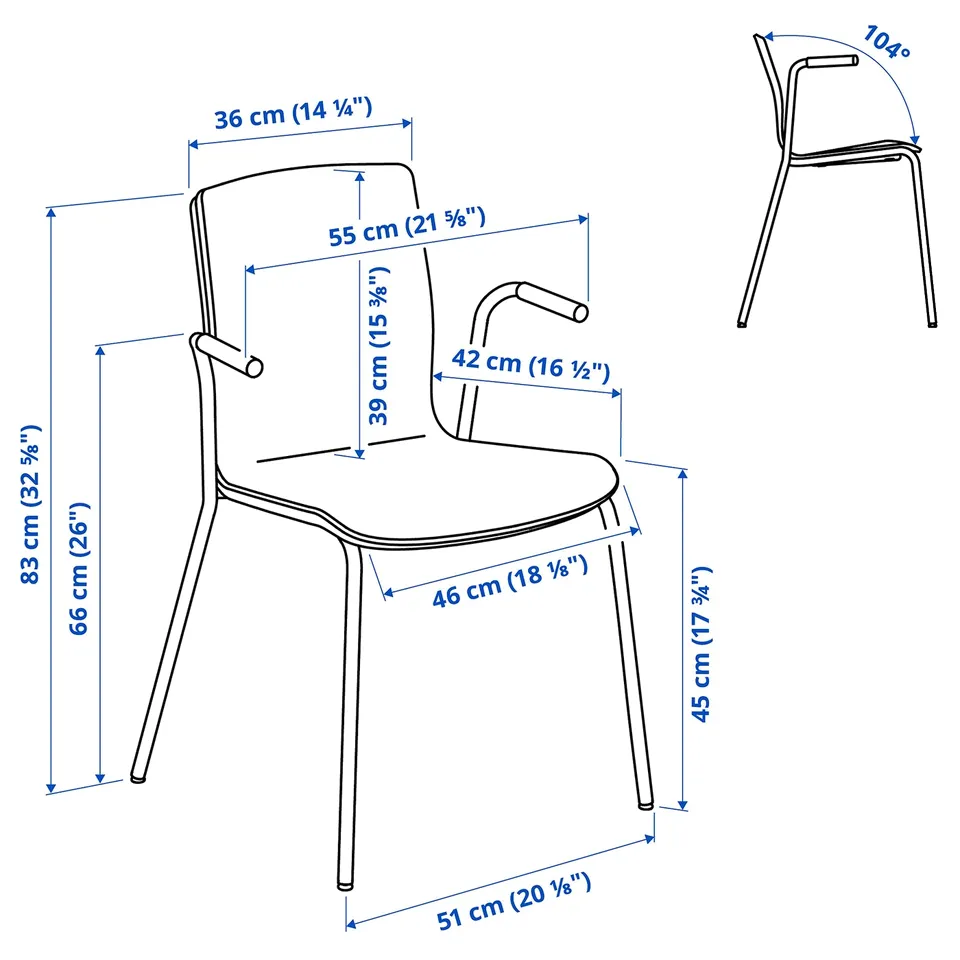Illustration with measurements for the product: LÄKTARE.