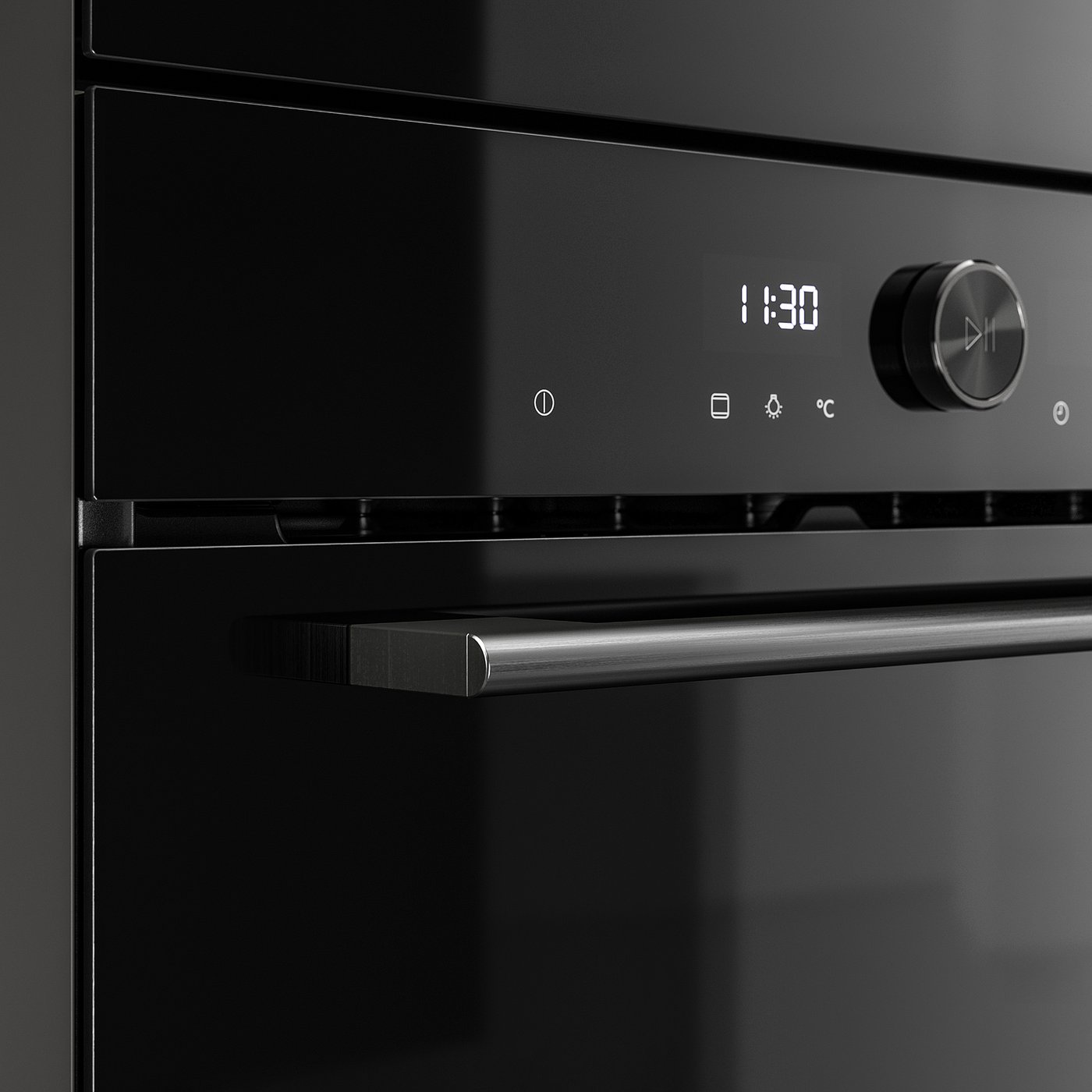 SPJUTBO True fan oven, added steam function Grill function/black IKEA 500