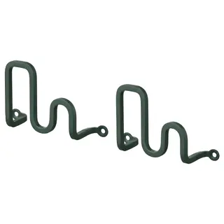 JORDMÅNEN hook, dark grey-green, Depth 3 x Height 6 x Width 10 cm
