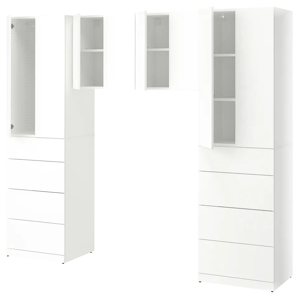LASTARE Storage combination, white, 240x42x201 cm