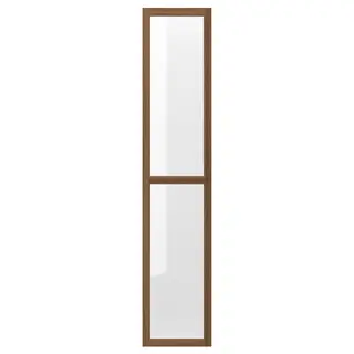 OXBERG glass door, brown walnut effect, 40x192 cm
