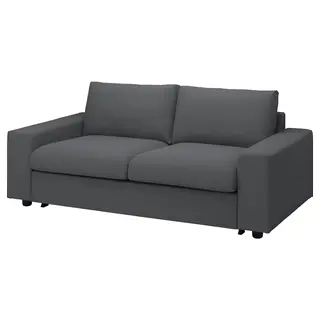 VIMLE cover for 2-seat sofa-bed, with wide armrests/Hallarp grey