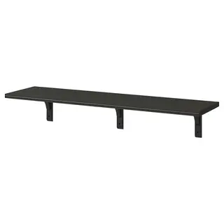 BERGSHULT / RAMSHULT wall shelf, brown-black, 120x30 cm