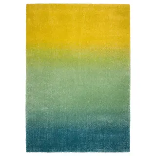 HOTELLRUM rug, high pile, blue/green yellow, 200x300 cm