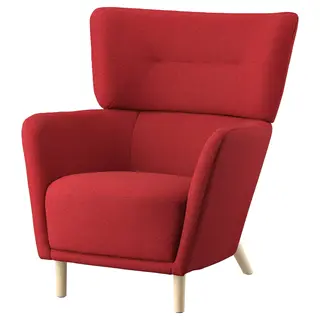 OSKARSHAMN wing chair, Tonerud red, Depth 86 x Height 99 x Width 82 cm