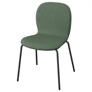 SKÅLSTA chair, Knäbäck grey-green/tubular metal/black-grey, Width 52 x Depth 50 x Height 80 cm