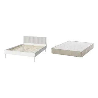 BRUKSVARA/VATNESTRÖM Bed with 26cm thick mattress, pocket sprung, natural materials,5 comfort zones, extra firm