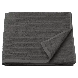 VÅGSJÖN bath towel, dark grey, 70x140 cm