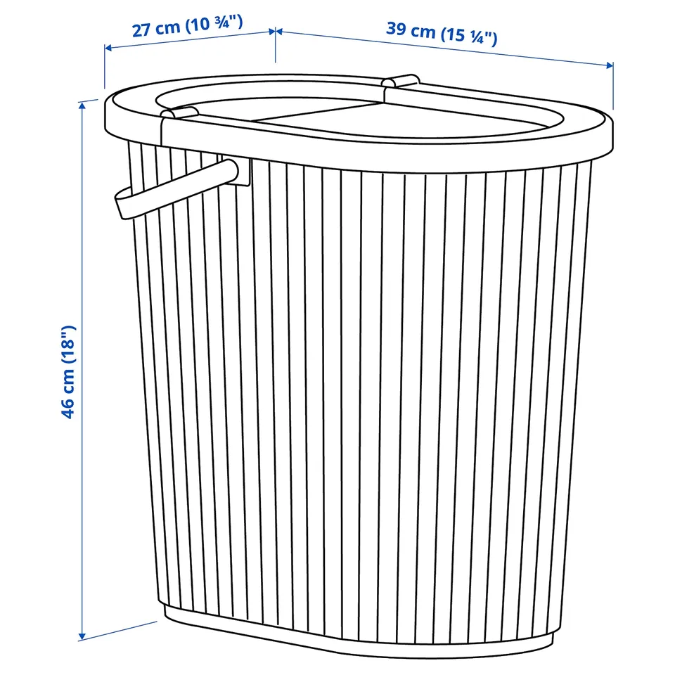 Illustration with measurements for the product: DAMMÄNG.