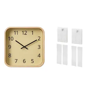 ALFTA/SKOGSSVALA set: wall clock + adhesive hook for frame