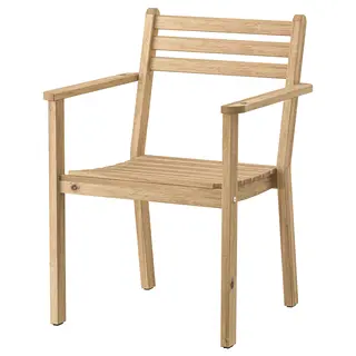 ASKHOLMEN chair with armrests, outdoor, acacia, Width 59 x Depth 56 x Height 82 cm