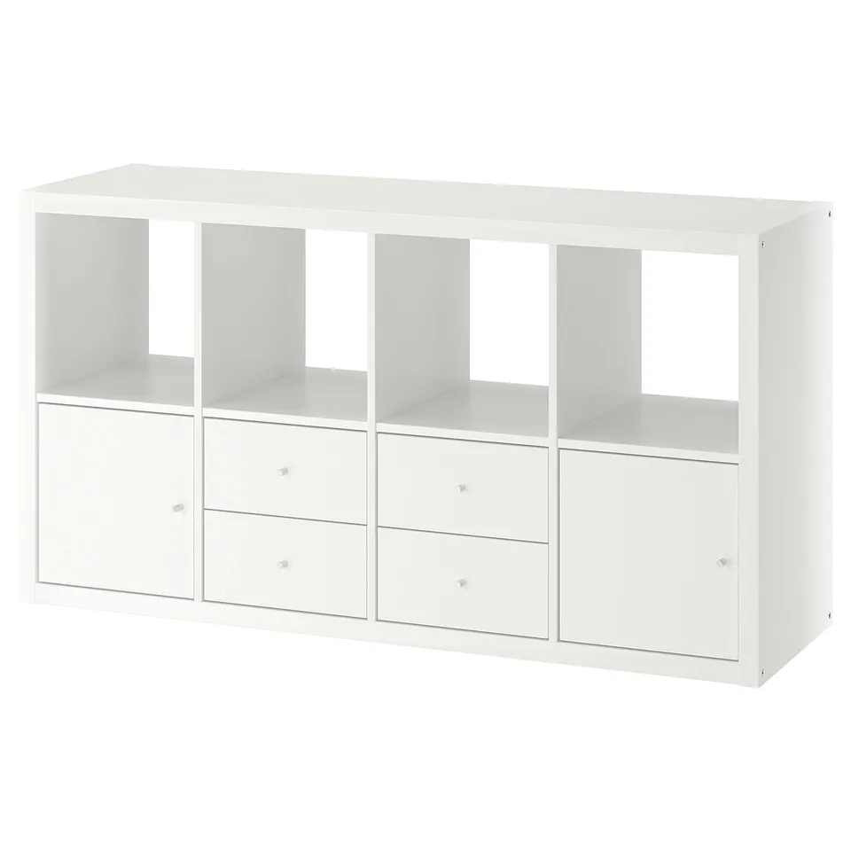 KALLAX: white, modular shelf with open & closed storage.