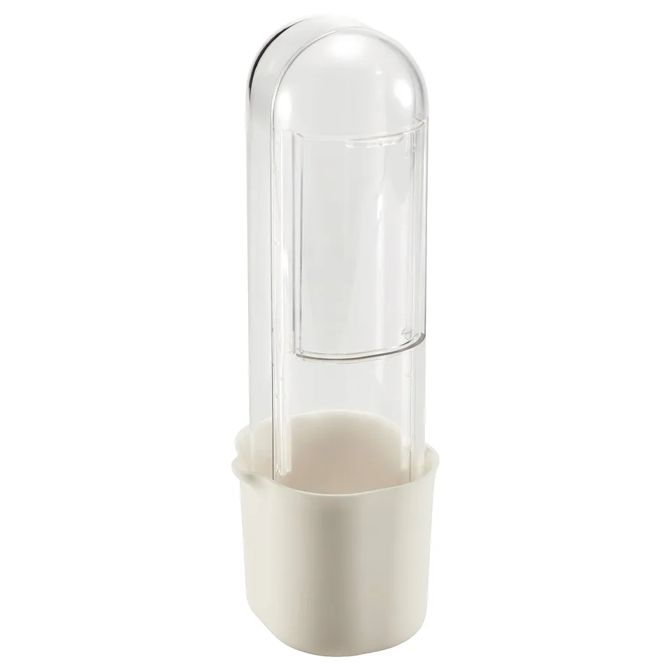 KLIPPKAKTUS herb keeper, clear dome, white base, keeps herbs fresh, simple, functional design.