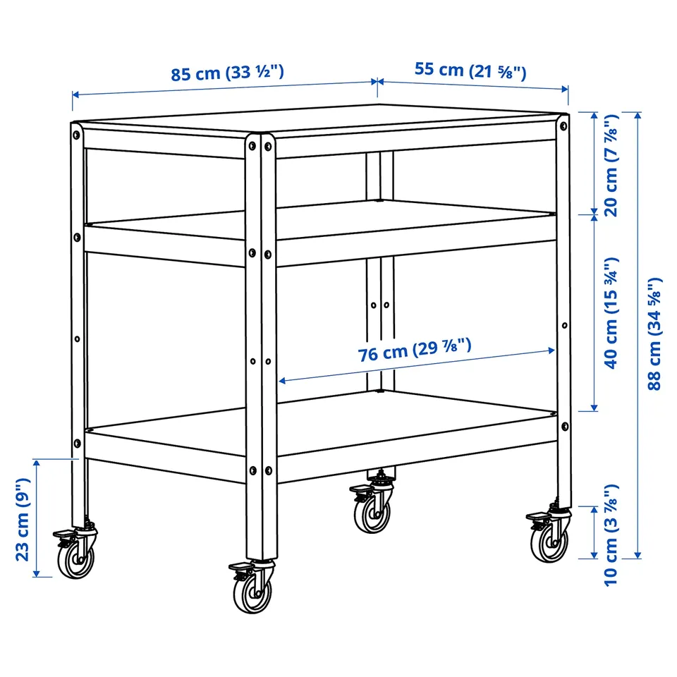 BROR Storage w shelves/cabinet/trolley, black/pine plywood