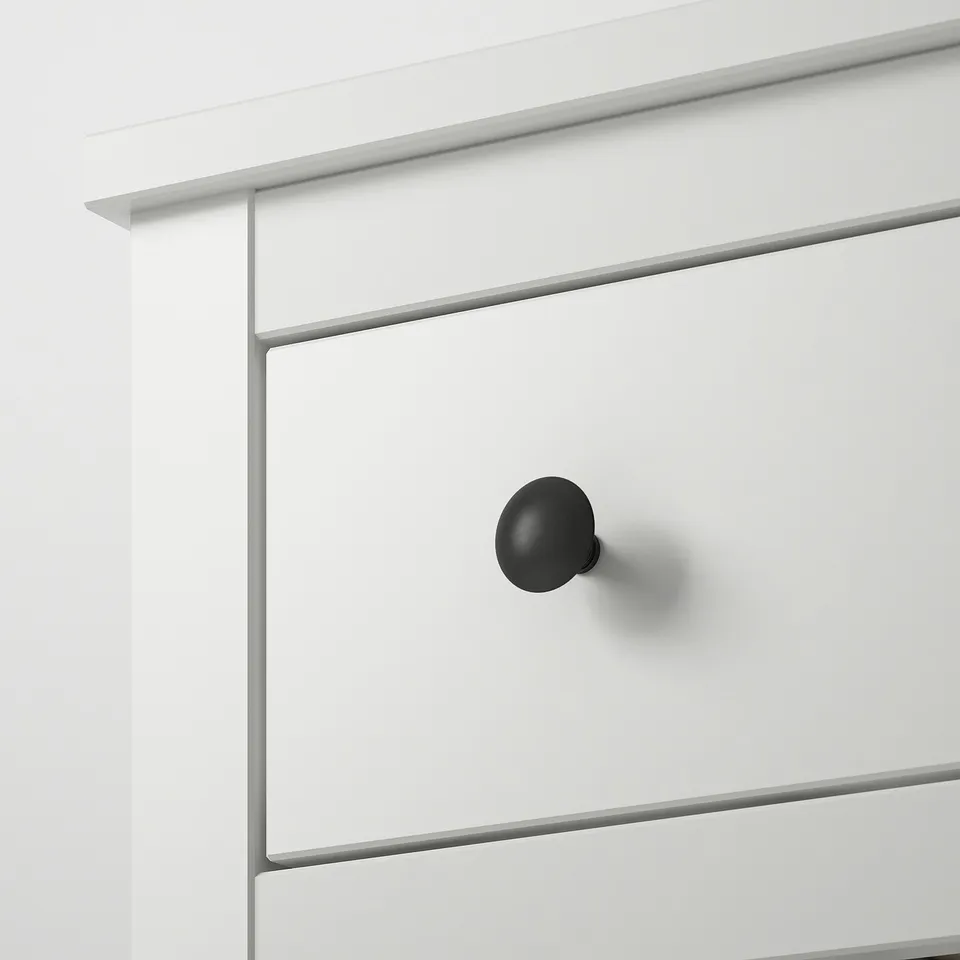 White cabinet, black handle