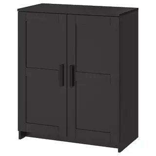 BRIMNES cabinet with doors, black, 78x95 cm