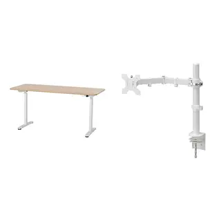 BOLLSIDAN/STUBBERGET set: desk sit/stand + bracket for monitor
