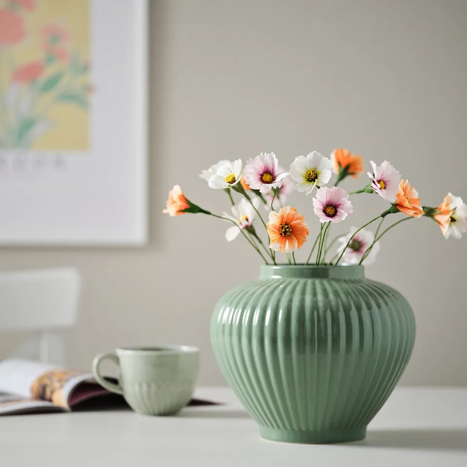 GULDSPETT Artificial flower, paper/cosmos assorted colours, 35 cm