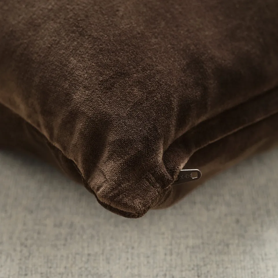 SANELA Cushion cover, dark brown, 50x50 cm